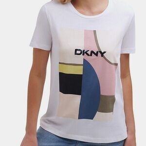 Donna Karan ladies XL t-shirt with sequin DKNY branding on chest in packaging!